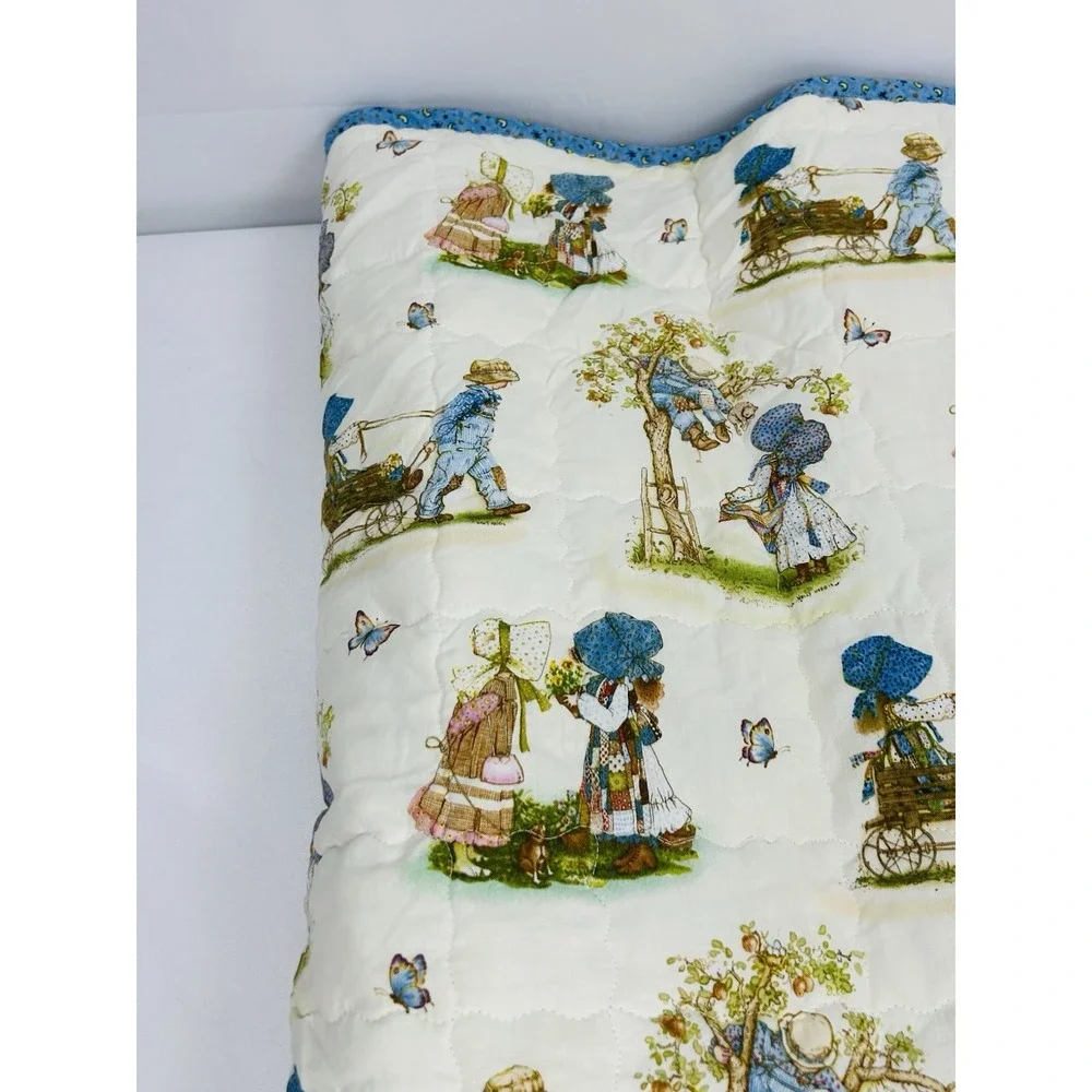 Handmade Quilt Holly Hobbie & Pillow Cases Lines Full Double 82 x 92